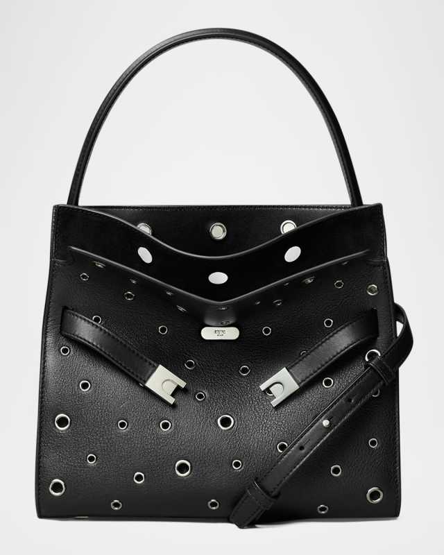 Lee Radziwill Small Grommet Leather Double Bag